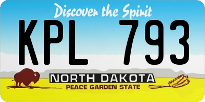 ND license plate KPL793