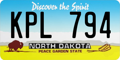 ND license plate KPL794