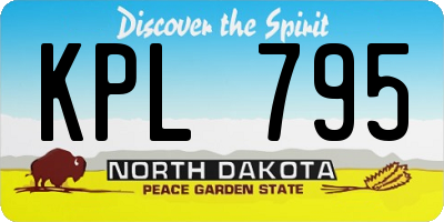 ND license plate KPL795