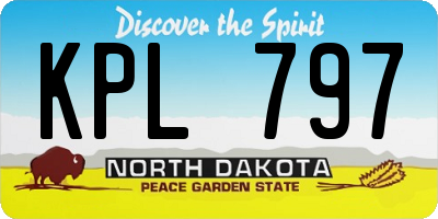ND license plate KPL797