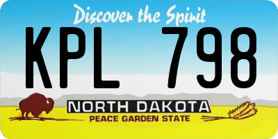 ND license plate KPL798