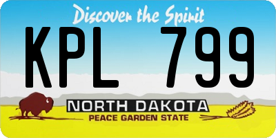 ND license plate KPL799