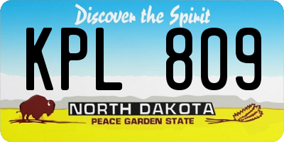 ND license plate KPL809