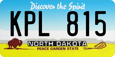ND license plate KPL815