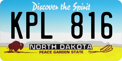 ND license plate KPL816