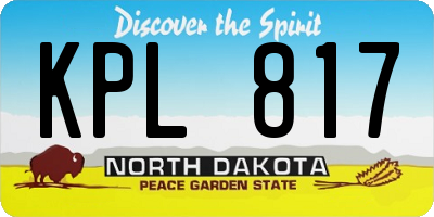 ND license plate KPL817