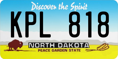 ND license plate KPL818