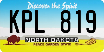 ND license plate KPL819
