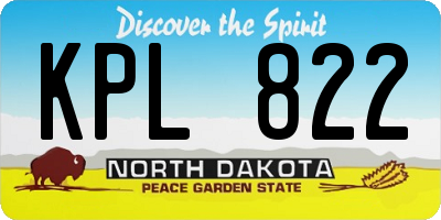 ND license plate KPL822