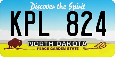 ND license plate KPL824