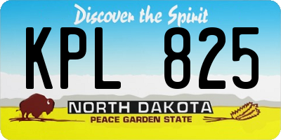 ND license plate KPL825
