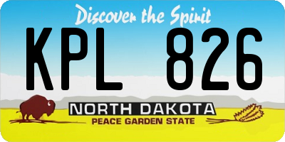 ND license plate KPL826