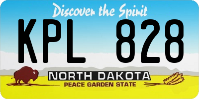 ND license plate KPL828