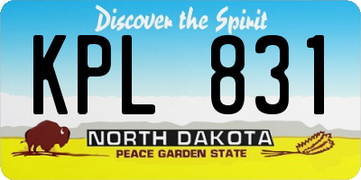 ND license plate KPL831