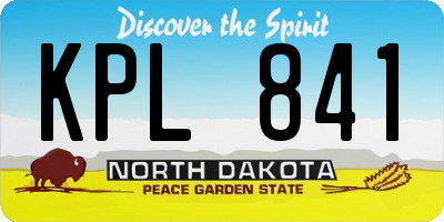 ND license plate KPL841