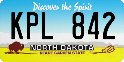 ND license plate KPL842
