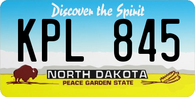ND license plate KPL845