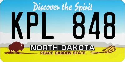 ND license plate KPL848