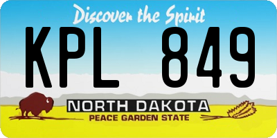 ND license plate KPL849