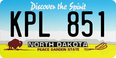 ND license plate KPL851