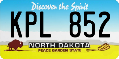 ND license plate KPL852