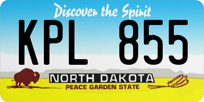 ND license plate KPL855