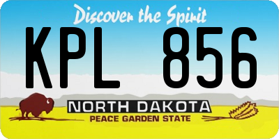 ND license plate KPL856