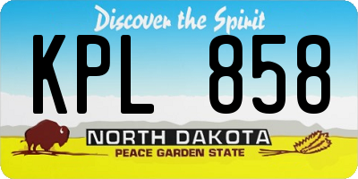 ND license plate KPL858