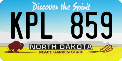 ND license plate KPL859