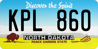 ND license plate KPL860