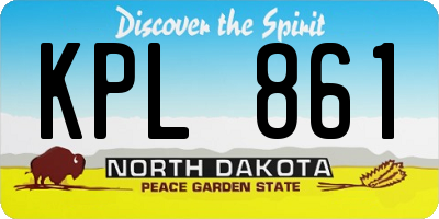 ND license plate KPL861