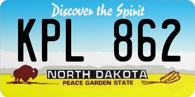 ND license plate KPL862