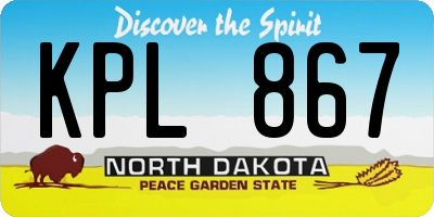 ND license plate KPL867