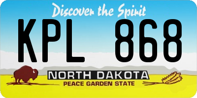 ND license plate KPL868
