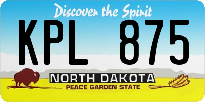 ND license plate KPL875