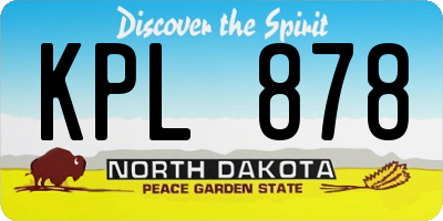 ND license plate KPL878