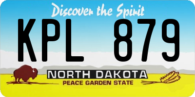 ND license plate KPL879