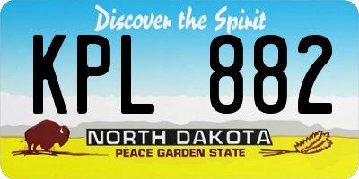 ND license plate KPL882