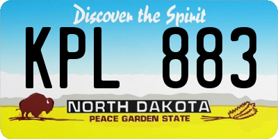 ND license plate KPL883