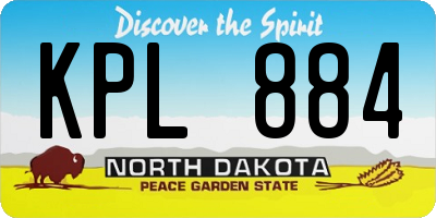 ND license plate KPL884