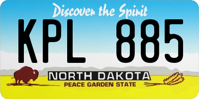 ND license plate KPL885