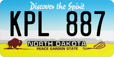 ND license plate KPL887