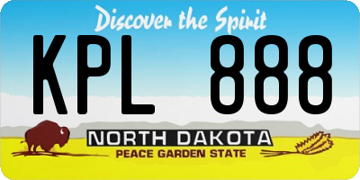 ND license plate KPL888