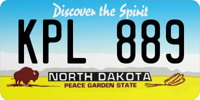 ND license plate KPL889