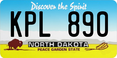 ND license plate KPL890