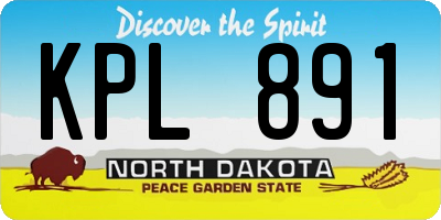 ND license plate KPL891