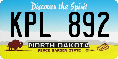ND license plate KPL892