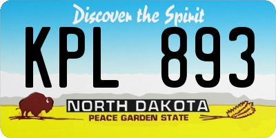 ND license plate KPL893