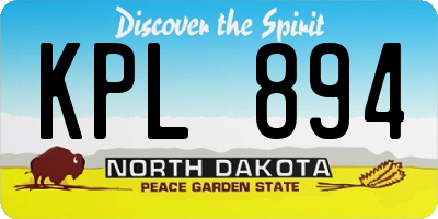 ND license plate KPL894