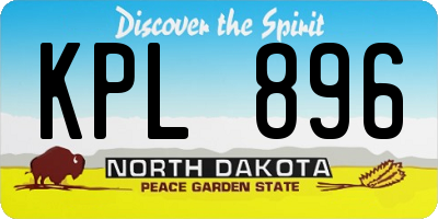 ND license plate KPL896